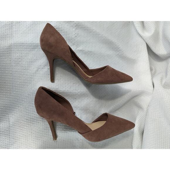 OLD NAVY! BLUSH PLUM MICROFIBER FAUX SUEDE LEATHER HEELS, PUMPS! SZ 10 - Picture 3 of 9